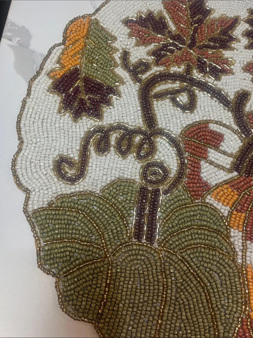 Tahari FALL LEAVES & PUMPKINS Placemat Charger 14” Multicolor Fall Thanksgiving